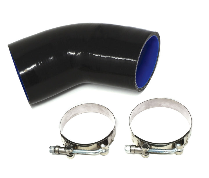 BMS N54 / N55 45-degree silicone charge pipe elbow with two T-bolt clamps