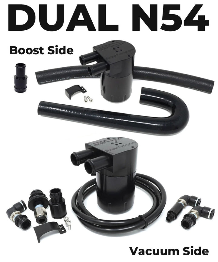 Dual BMS oil catch can kit for BMW N54 boost and vacuum side