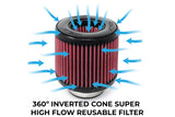 BMS 1123 inverted cone performance air filter in red