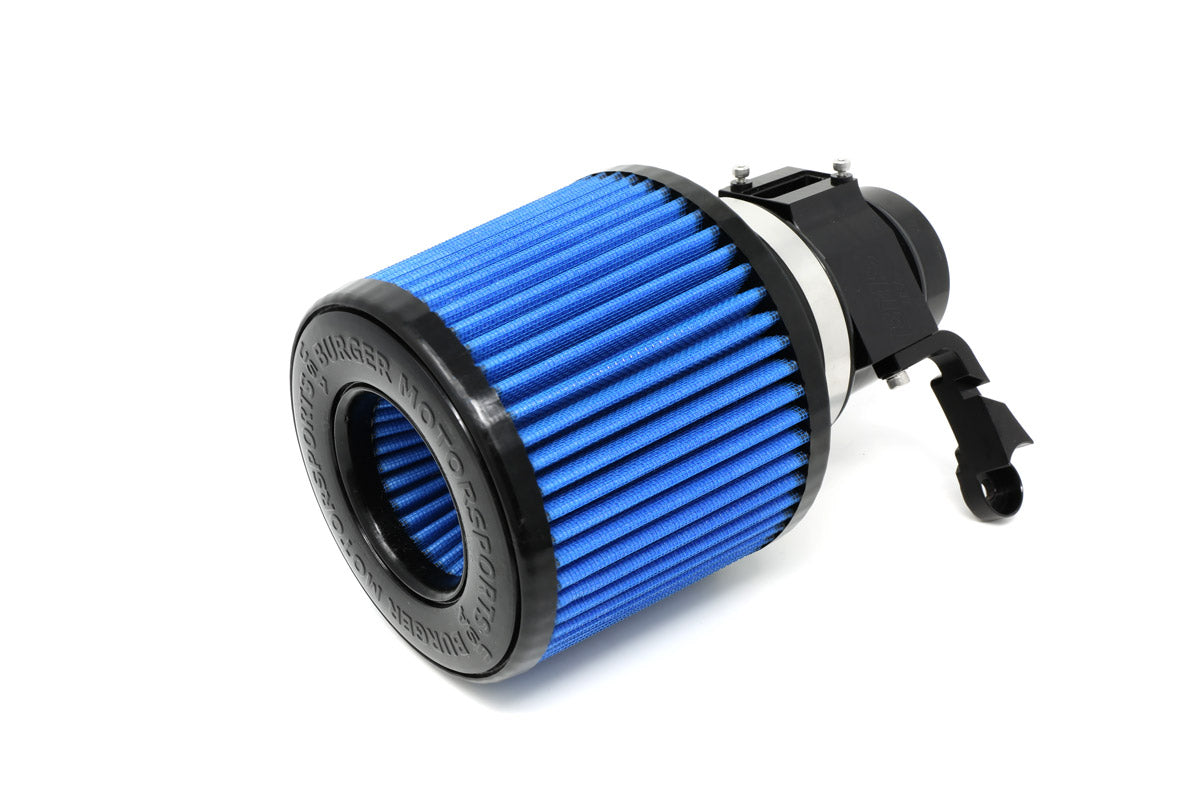 BMS billet intake for BMW B46/B48 with blue filter (intake on left)