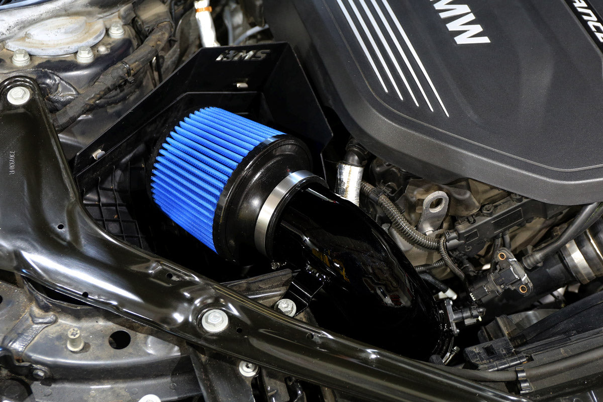 BMS Elite F-Chassis B58 intake installed - blue filter