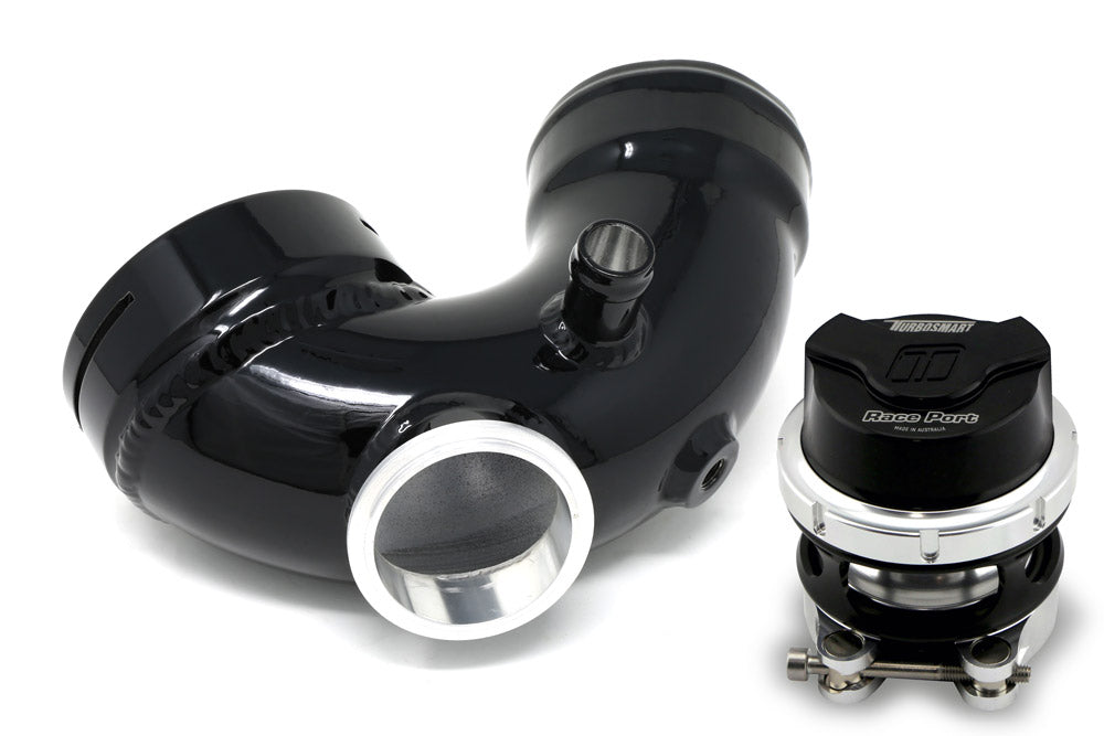 BMS Elite S55 aluminum J-pipe with Turbosmart Raceport BOV installed