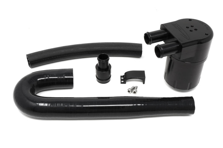 BMS oil catch can for BMW N54 135i 335i in black anodized billet aluminum