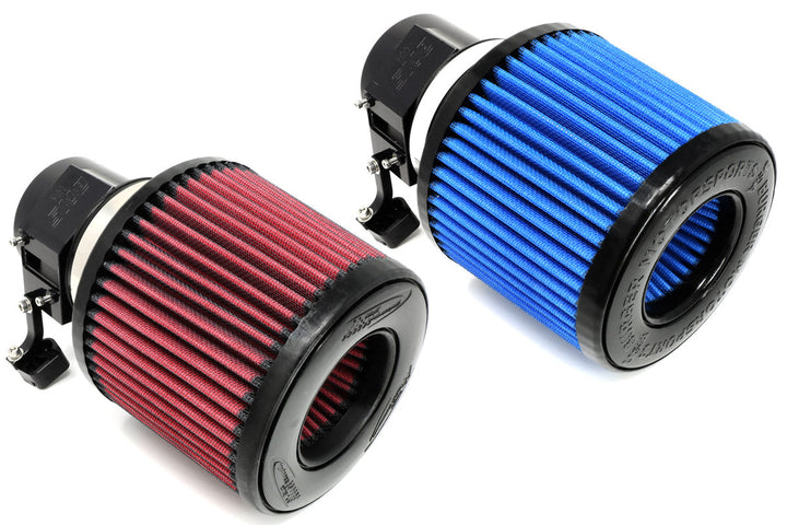 BMS billet intake for BMW X5 X6 X7 G-chassis - red and blue filters