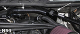 BMS oil catch can installed in BMW N54 engine bay