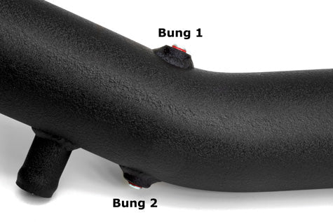 BMS aluminum charge pipe showing 1/8 NPT bungs