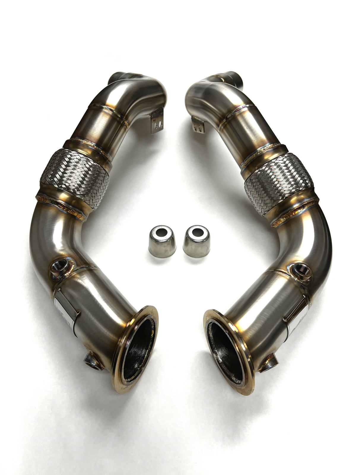 Evolution Racewerks Sports Series Catted Downpipes X5 M / X6 M F85 S63 (catless version shown)