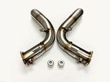 Evolution Racewerks Sports Series Catted Downpipes M5 / M6 F10 S63 (catless version shown)