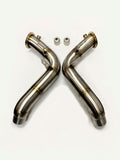 Evolution Racewerks Sports Series Catted Downpipes M5 / M6 F10 S63 (catless version shown, view 2)