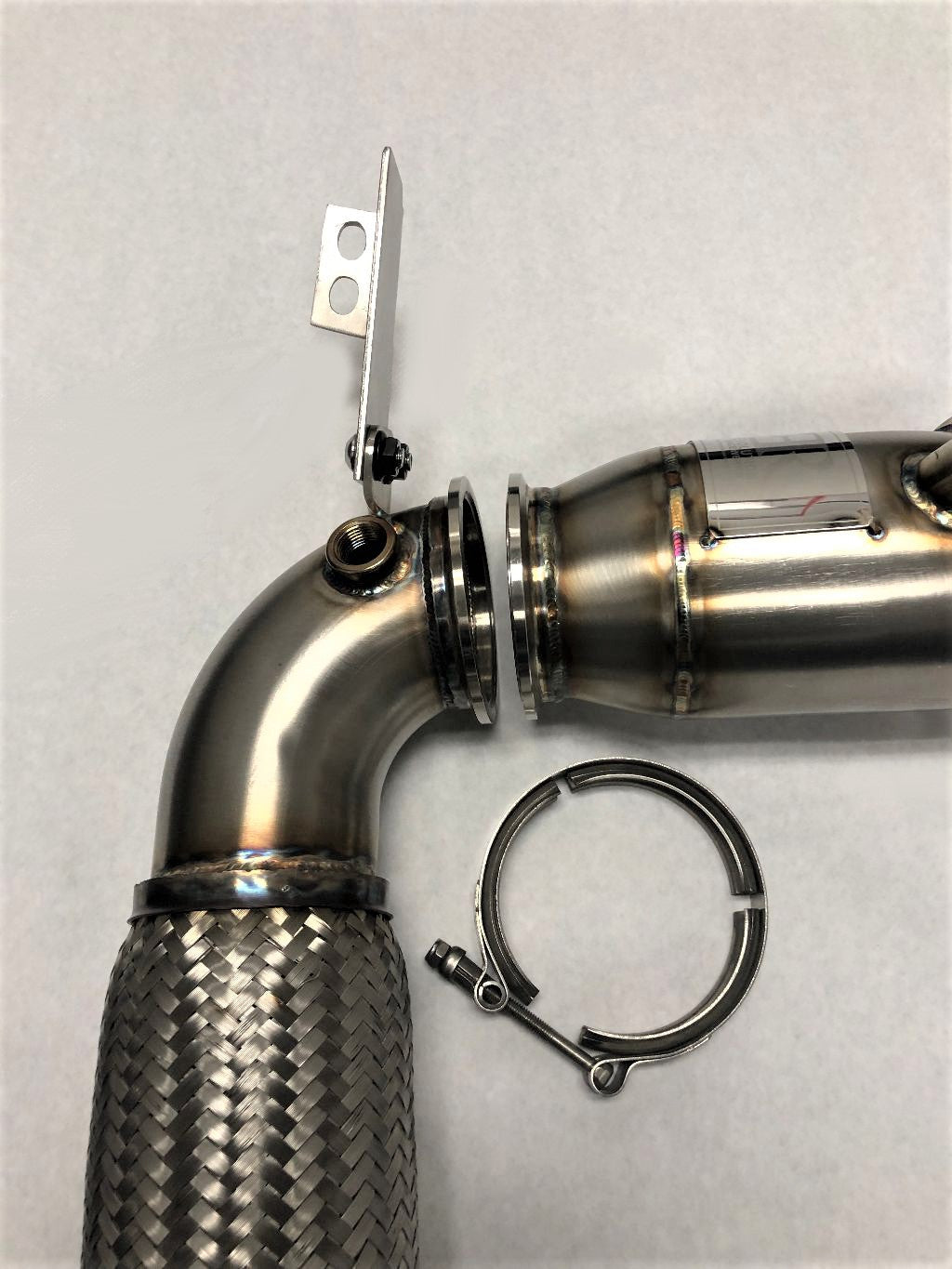 Evolution Racewerks Sports Series 4" High Flow Catted Downpipe BMW X1 F48 / X2 F39 / 228i Gran Coupe F44 B46/B48 (xDrive 2-piece view 2)
