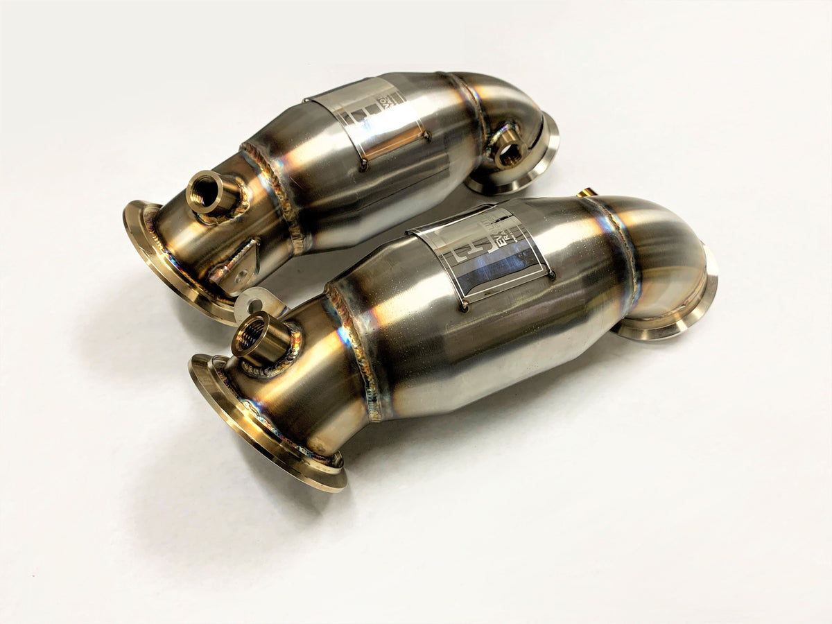 Evolution Racewerks Sports Series High Flow Catted Downpipe – BMW M5 / M8 (F90 / F92 / F93, S63M) – high flow catted primary downpipe