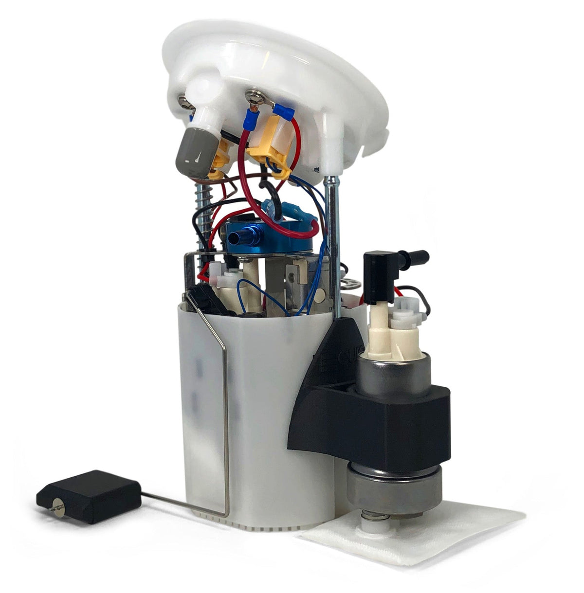 Precision Raceworks E9X / E8X Bucketed Performance Fuel Pump – BMW N54 / N55 – rear three-quarter view