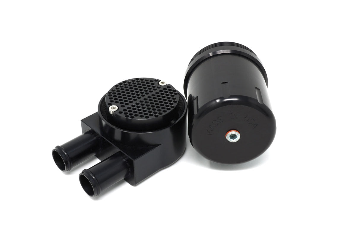 BMS billet aluminum oil catch can tank close-up