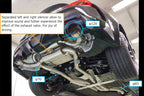 HKS Dual Muffler 31014-KT001 separated dual layout installed underside