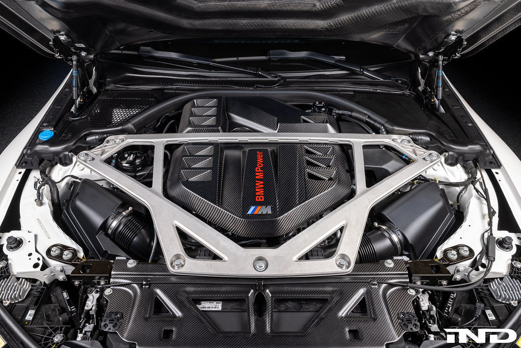 Eventuri G8x matte carbon engine cover installed