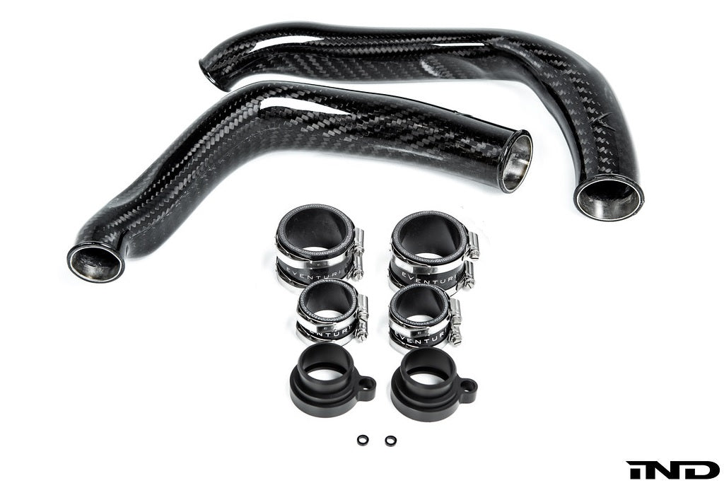 Eventuri S55 gloss carbon charge pipe set