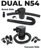 Dual BMS oil catch can kit for BMW N54 boost and vacuum side