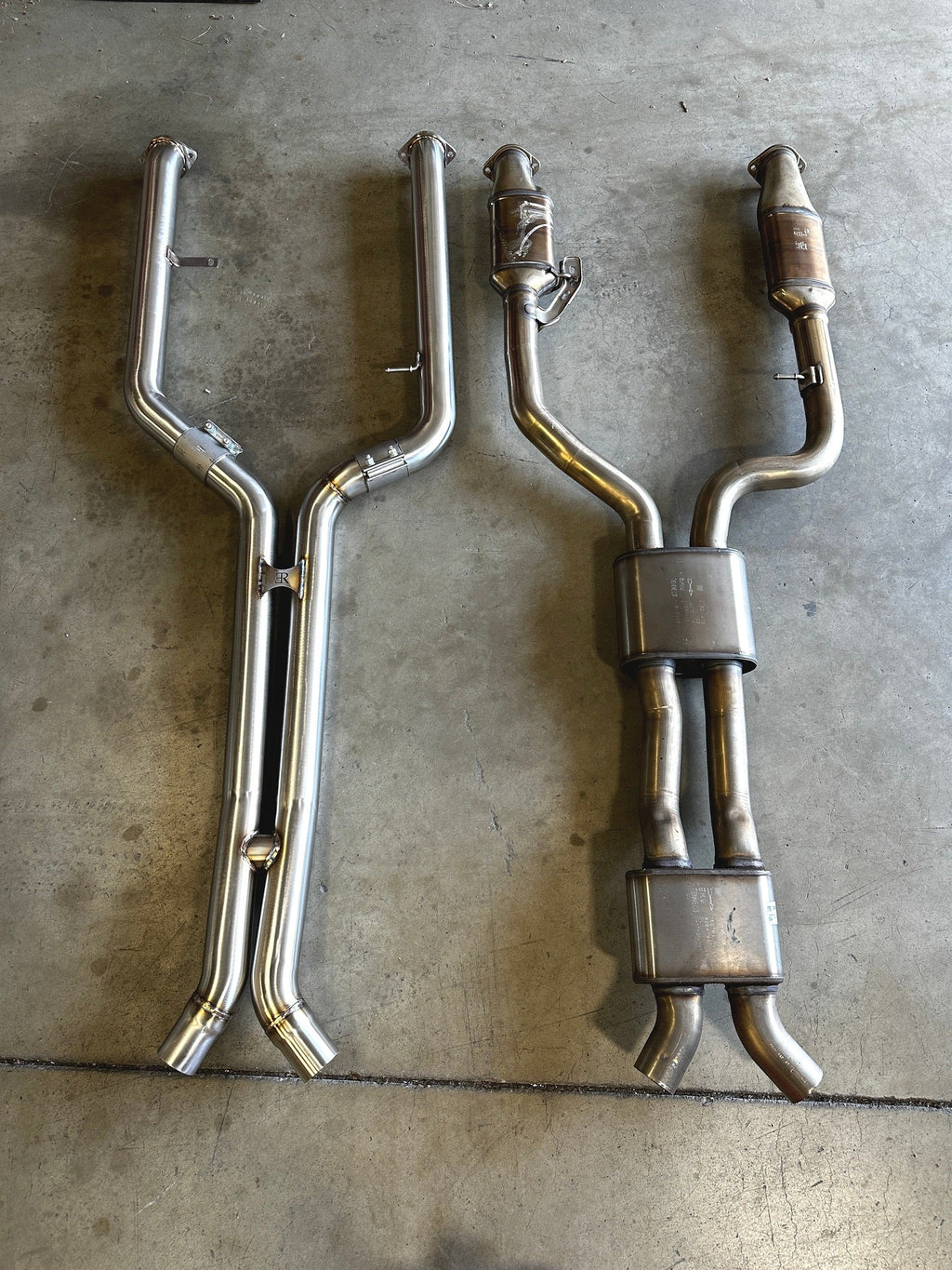 Evolution Racewerks Competition Series Mid Pipes BMW M2 G87 S58 (factory mid pipe comparison)
