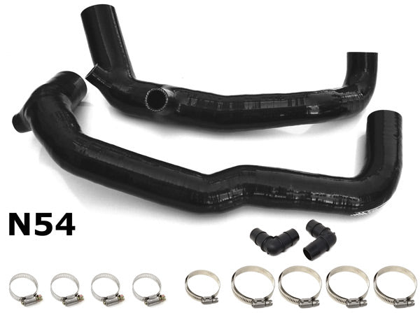 BMS N54 high flow silicone turbo inlets with hardware