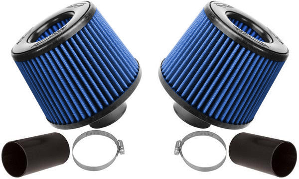 BMS N54 dual cone intake installed in BMW engine bay