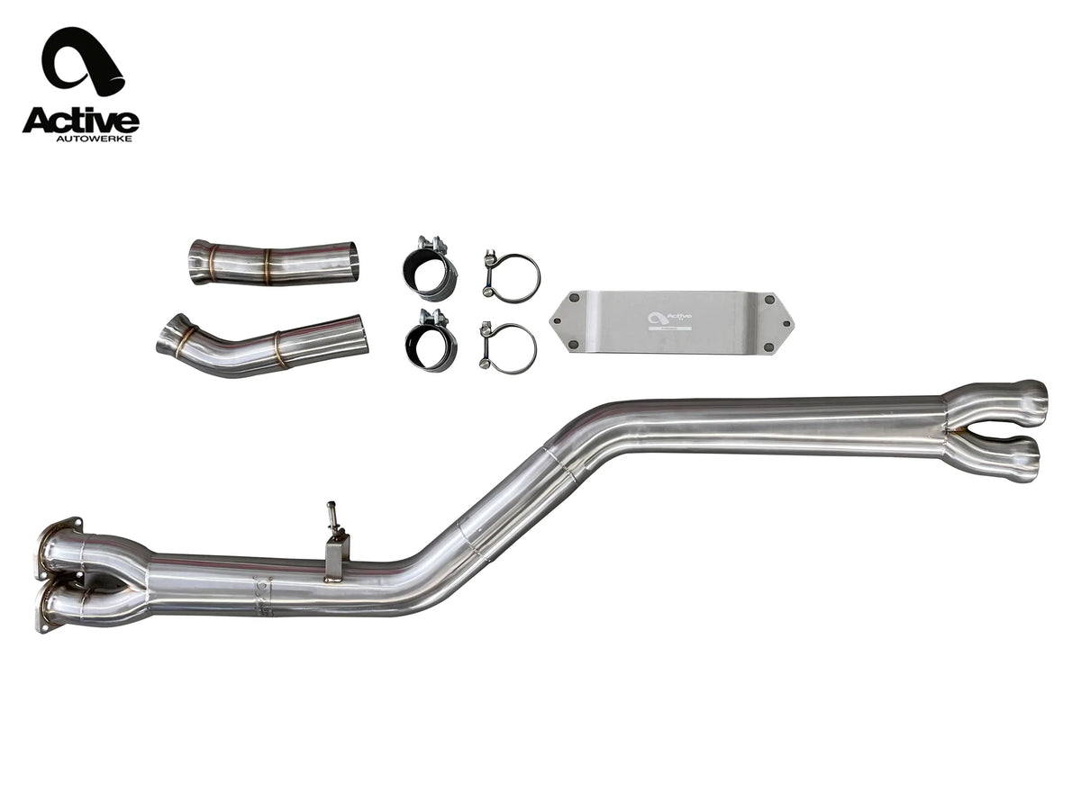 Active Autowerke Mid-Pipe w/ F-Brace for BMW M2 Competition (F87, S55) (view 5)