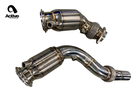 Active Autowerke F8x BMW S55 M2C M3 M4 Downpipes with Gesi G-Sport Cats