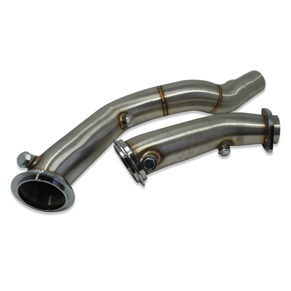 Speed Logic 3-inch catless race downpipes for BMW M2C, M3 & M4 (S55, F8x) (view 3)