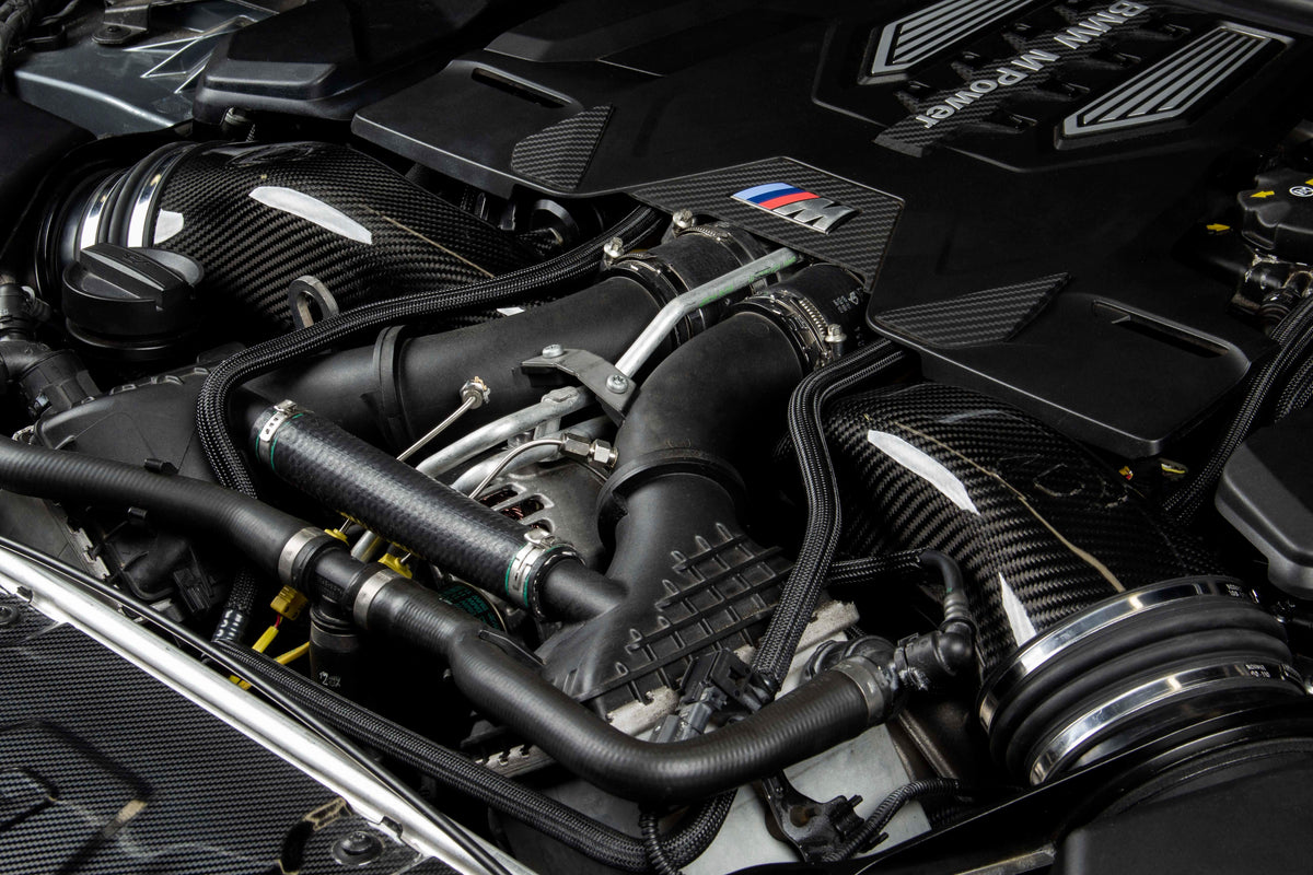 Dinan Carbon Fiber Turbo Inlet Pipes for BMW M5 (F90) / M8 (F91/F92/F93) (view 6)